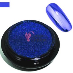 Pigment Metalic Mirror Effect pentru Gel UV sau Acril, NADP014LL Indigo + 2 aplicatoare